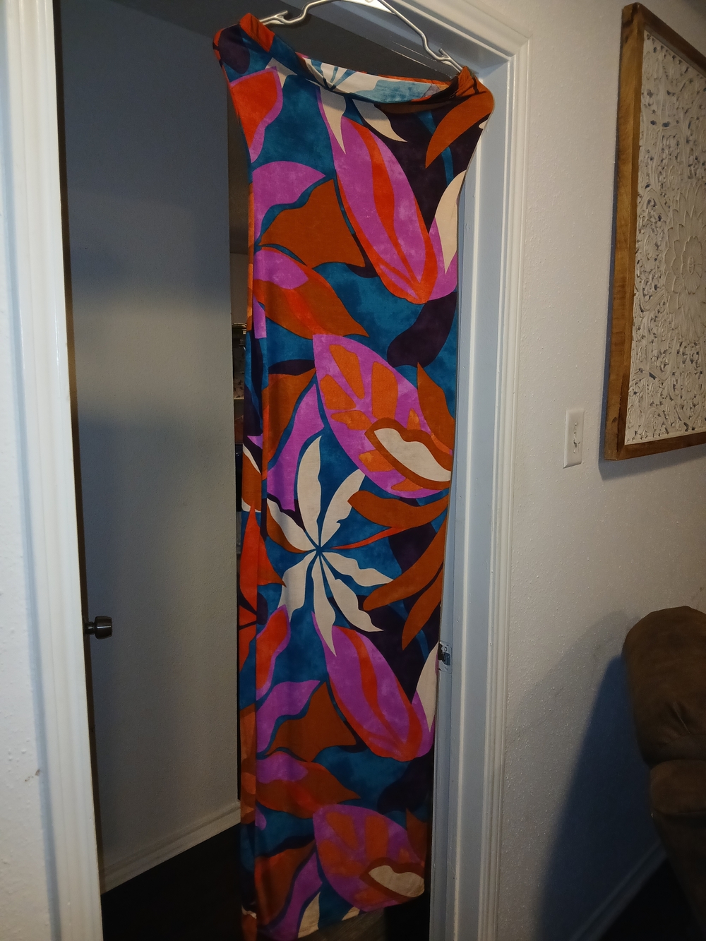 Spring Haze NWOT Vibrant Floral Maxi Dress in Teal, Orange & Magenta